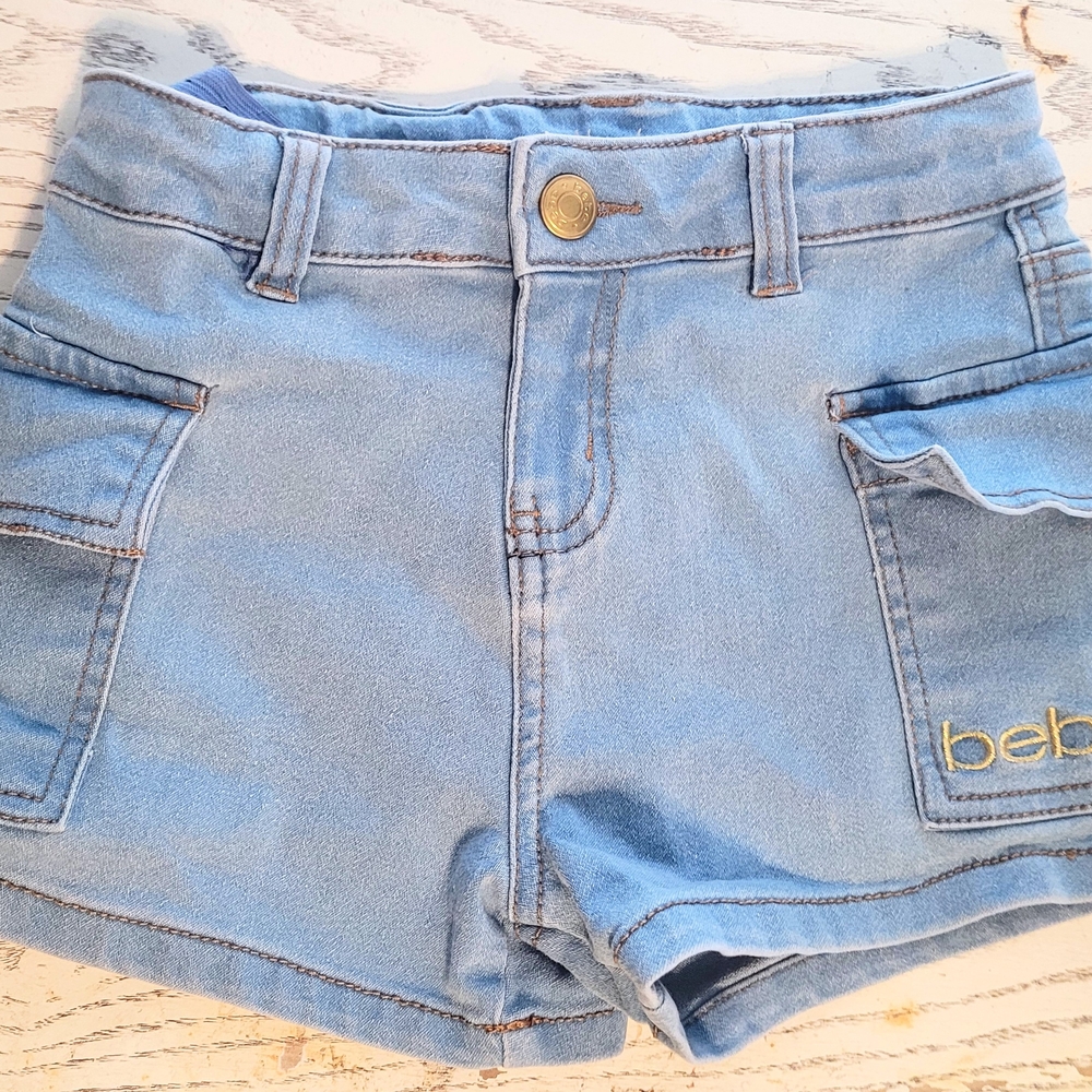 Bebe Light Blue Denim Girls Shorts 6x